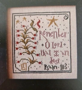 La~D~Da PSALM 103 Primitive Counted Cross Stitch Pattern REMEMBER O LORD - Picture 1 of 4