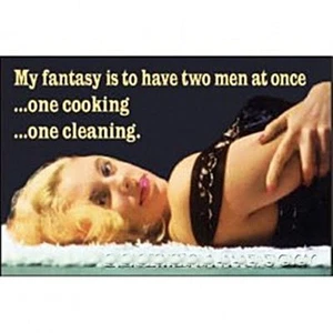 My Fantasy Is To Have Two Men At Once.. funny fridge magnet - Picture 1 of 1