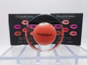 LOT OF 2 Elizabeth Arden Sheer Kiss Lip Oil 03 CORAL CARESS Full Size - Picture 1 of 11