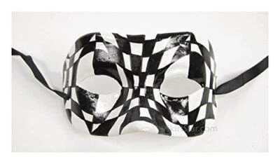 Mask - Black & White Check - Costume Accessory - Adult Teen - Image 1 of 2