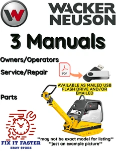 WACKER NEUSON BPU5545 PIASTRA VIBRANTE OPERATORI RICAMBI MANUALE PDF USB - Foto 1 di 4