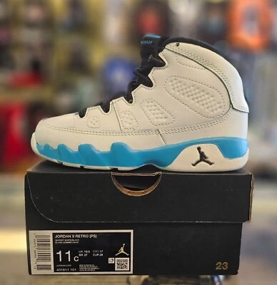 AIR JORDAN 9 RETRO (PS) "AZUL POLVO" 2024 TALLA 11C 401811-101 DS Blanco Azul Foto 1 de 4