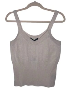 SKULL 360 CASHMERE L Womens Sweater Blush Cashmere Knit Sleeveless Cami Tank - Picture 1 of 7