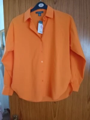 PRIMARK LADIES ORANGE LONG SLEEVED SHIRT SIZE 6 BNWT - Image 1 of 4