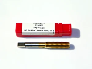 1pc) 7/16-20 H8 THREAD ROLL FORM PLUG TAP TIN COATED TITAN USA TT92905    TT129 - Picture 1 of 3