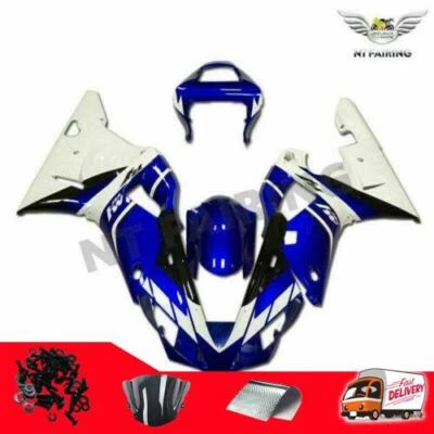 Kit de carenado de plástico de inyección blanco azul NT apto para Yamaha YZF R1 2000-2001 r017 Foto 1 de 4