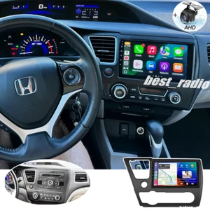 Radio HeadUnit Android12 Navi Wifi CarPlay For Honda Civic 2013 2014 2015 Stereo - Picture 1 of 17