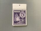 Malta Qe Ii 1954 3D. Royal Visit Issue Sg 262 Mnh With Margin