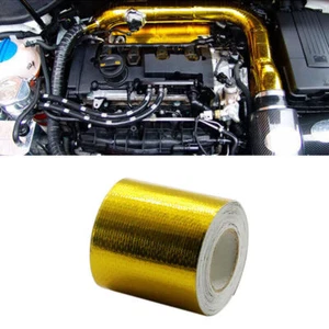 32ft Roll Aluminum Foil Header Turbo Pipe Manifold Exhaust Heat Wrap Tape 6 Ties - Foto 1 di 8