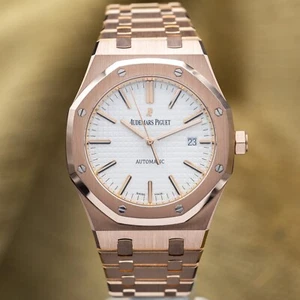 Audemars Piguet Royal Oak 41mm AP 15400or Rose Gold White Dial Full Set - Picture 1 of 16