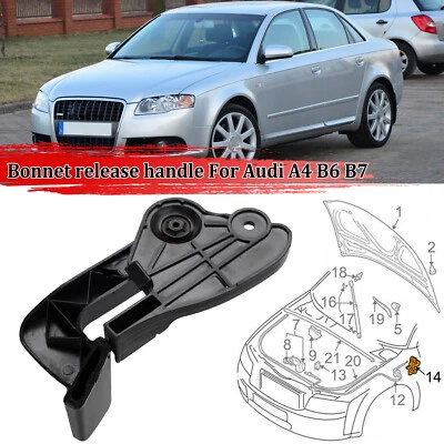 Hood Latch Release Lever Handle Opener LHD For 01-08 Audi A4 B6/B7 8E1823533B - Изображение 1 из 4