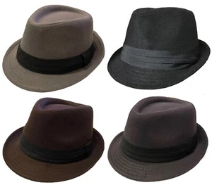FEDORA TRILBY GANGSTER FEDORA BUCKET HAT MEN HAT CAP - Picture 1 of 10