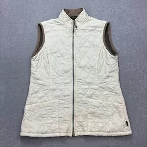 Barbour Gilet Womens Large Brown Quilted Puffer Hunting Lined Jacket Vest Lady - Picture 1 of 10