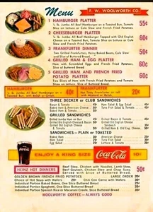 Woolworth's Menu 1970s 24 X 18 Inch POSTER Wall Art - Picture 1 of 2