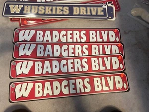 "Letrero de calle ONE Wisconsin Badgers Drive B NCAA College de plástico/PVC 24""X4" - Imagen 1 de 1