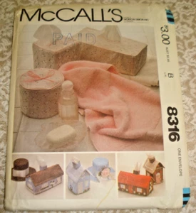McCalls Sewing Pattern 8316 Home Decor Classic TISSUE BOX COVERS Houses UCFF - Picture 1 of 5