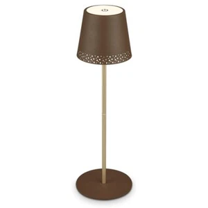 Cordless LED Table Lamp Rechargeable IP44 Dimmable Adjustable Height Brown Gold - Picture 1 of 9