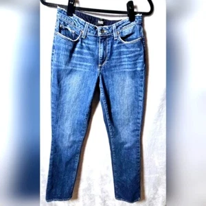 Paige Denim "Julia" High Rise Straight Dark Wash Distressed Jeans Größe 26 gebraucht, in einwandfreiem Zustand - Bild 1 von 10