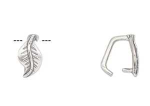 2 Antiqued Sterling Silver 9x5mm Ice Pick Style Leaf Bails For Pendants - Picture 1 of 3