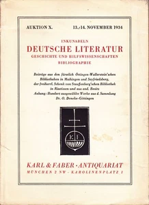 Subasta Karl & Faber X - 11.1934 - Incunables literatura alemana principesca - Imagen 1 de 1