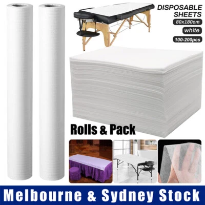 50-200x Disposable Bed Sheet Rolls Massage Beauty SPA Salon Table Cover 180x80cm - image 1 of 4