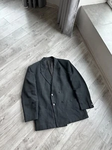 Umberto Ginocchietti vintage double breated linen men's blazer jacket Size: 52 - Picture 1 of 12