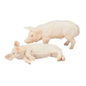 Maison de Poupées 2 Pigs Debout & Couché Falcon Miniature Ferme Cimetière - Photo 1/8