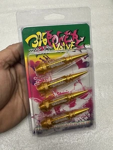 Set Of 4 326POWER Oretachi Valve Stem Cap L size Gold Spike Type - Picture 1 of 3