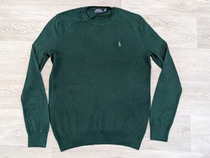 Jersey Ralph Lauren Verde Cuello Redondo Calce Ajustado Lana Merino - Talla Pequeña S - Imagen 1 de 9