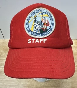 BSA PFADFINDER Amerika Trucker Mütze Vintage 1986 Camp Rainey Mountain Staff Rabun GA - Bild 1 von 16