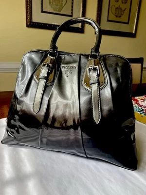 Bolso con asa superior Prada Grigio/Arjen Vernice Sfumata BL0423 2007 RARO usado  Foto 1 de 4