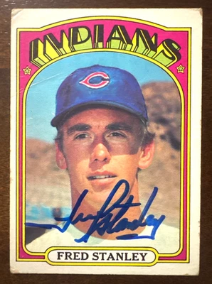 1972 Topps FRED STANLEY Autographed Baseball Card #59 INDIANS - Image 1 of 2