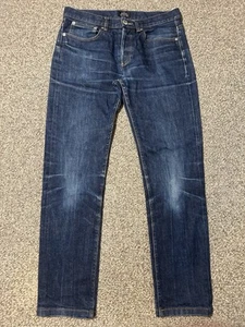 Pantalones de mezclilla A.P.C Petit nuevos estándar para hombre talla 30x27 azul desteñido bigote botón mosca - Imagen 1 de 11