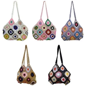 Mujeres Tejido Retro Er Bolso de Mano Dama Bolso de Hombro Estilo Bohemio Informal Bolsos de Mano - Imagen 1 de 17