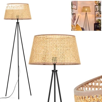 Hofstein Varoni Floor Lamp Metal/Vienna Weave/Rattan Black/Natural/Beige - Image 1 of 4