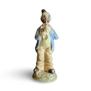 Biskuitporzellan Clown Figur in blauer Jacke mit Saxophon handbemalt 7" - Bild 1 von 13