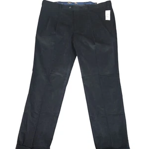 Lauren Ralph Lauren Pants Mens 46 x 34 Black Pleated Classic Fit NEIL Corduroy - Picture 1 of 14