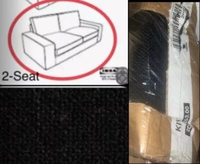 Funda Sofá 2 Plazas IKEA Kivik Loveseat Teno Lana Negra, NUEVA, Reducida con Mate Foto 1 de 4