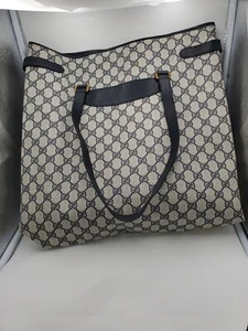 Gucci Signature GG Ophidia Monogram Leather Tote Navy Trim Women's Clean - Picture 1 of 9
