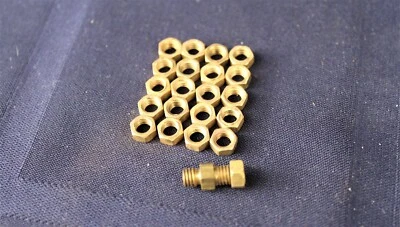 20 Vintage McCoy Hornet Dooling 10-32 Brass Needle Valve Jet Fitting Nut - Image 1 of 2