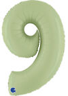 Large Olive Green Number 9 Uninflated Helium Balloon