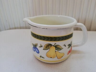 Milchtoepfchen, RIESS, Emaille, 10 cm, 0,75 l, Früchte  - Bild 1 von 4