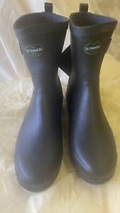 US Women Size 10 Le Chameau Low Boot II Lined Rubber Boots Black New