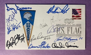 SIGNED SAN DIEGO CHARGERS LEGENDS (11 SIGS) FDC AUTOGRAPHED FIRST DAY COVER 