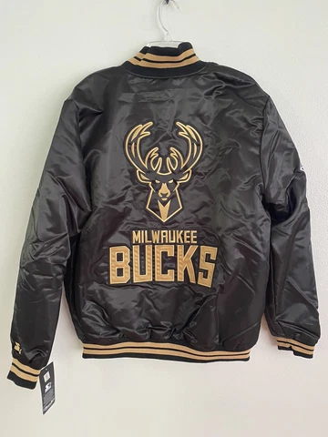NWT Milwaukee Bucks Starter Jacket Mens Size L Rakuten Limited Edition NBA Satin Cover