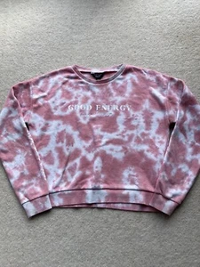 FAB NEW LOOK PINK MARBLE PATTERN SWEATSHIRT AGE 12-13YRS - Picture 1 of 3
