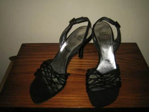 Stuart Weitzman Black Sling Back Sandal. Jeweled Buckle. 8 NWOB $230 - Picture 1 of 8