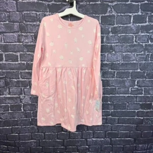 Cat & Jack Girls X-Large 14 Pink Dress White Ghosts Dress Long Sleeve - Picture 1 of 9