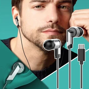 Type C Gaming Gaming Headset Wire Controlled Metal Subwoofer In Ear Wired - Picture 1 of 14