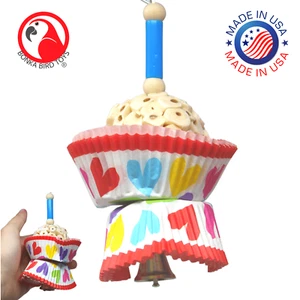 Bonka Bird Toys 1925H Heart Cake Bird Toy Small Foraging Chew Parrot Cage Toy - Picture 1 of 9